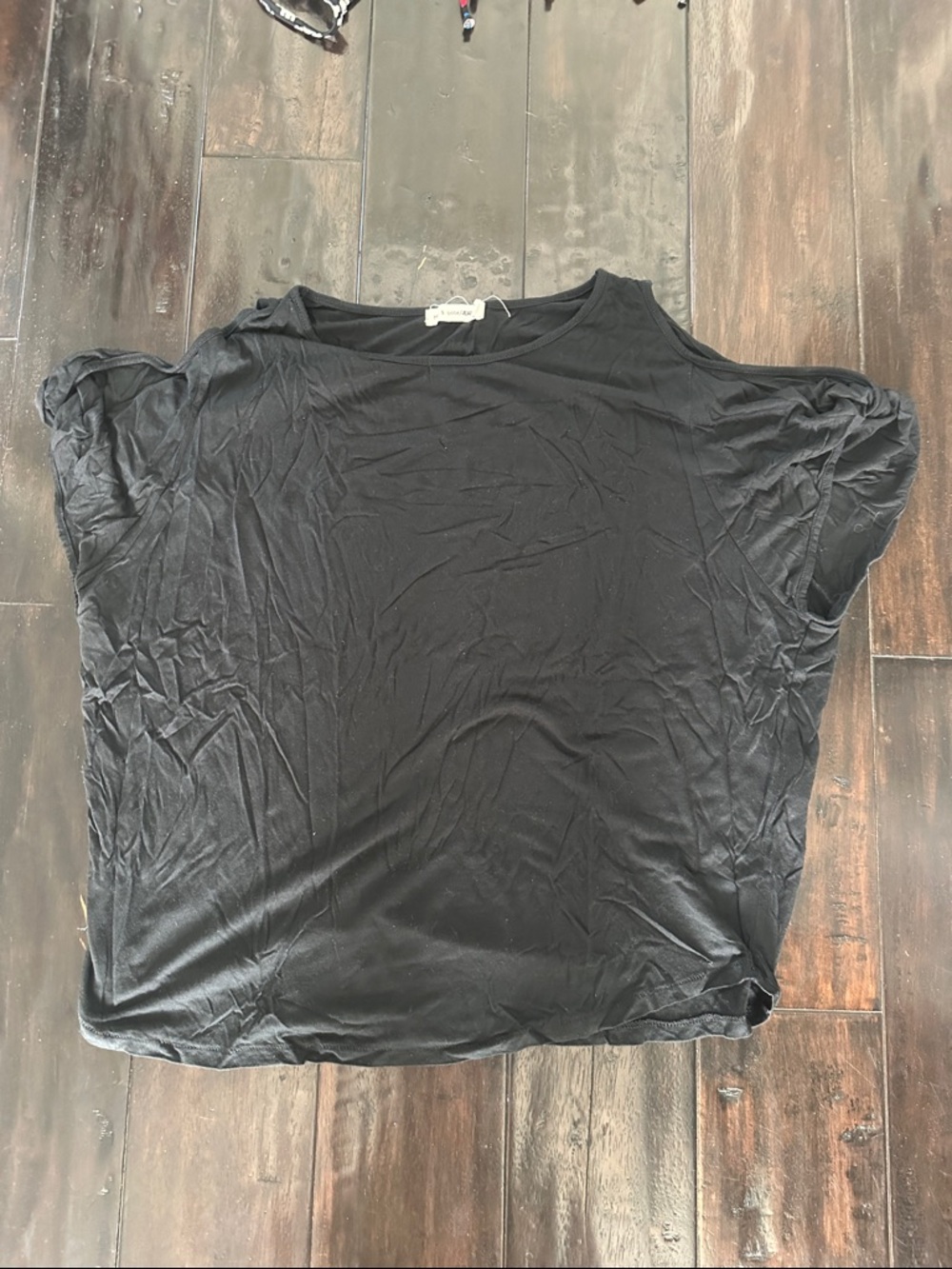 Rag & Bone L Black open-Shoulder cut out Relaxed Tee